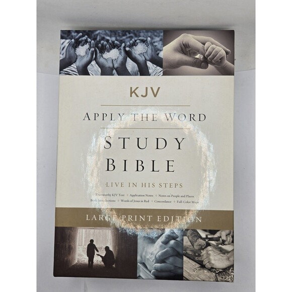 KJV, APPLY THE WORD STUDY BIBLE, LARGE PRINT, HARDCOVER, By Thomas Nelson w/ Box - Picture 1 of 10
